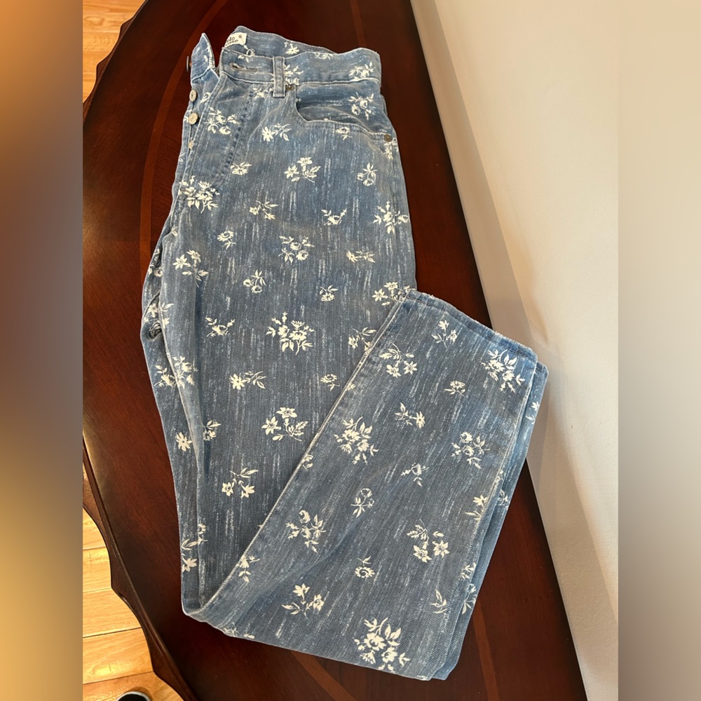NWOT Polo Ralph Lauren Floral Blue Women's Callen High Rise Slim Jeans